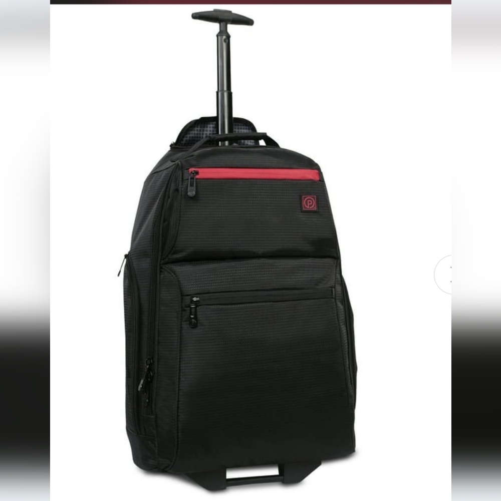 22" Black Rolling Backpack carry-on with Telescopic Handle